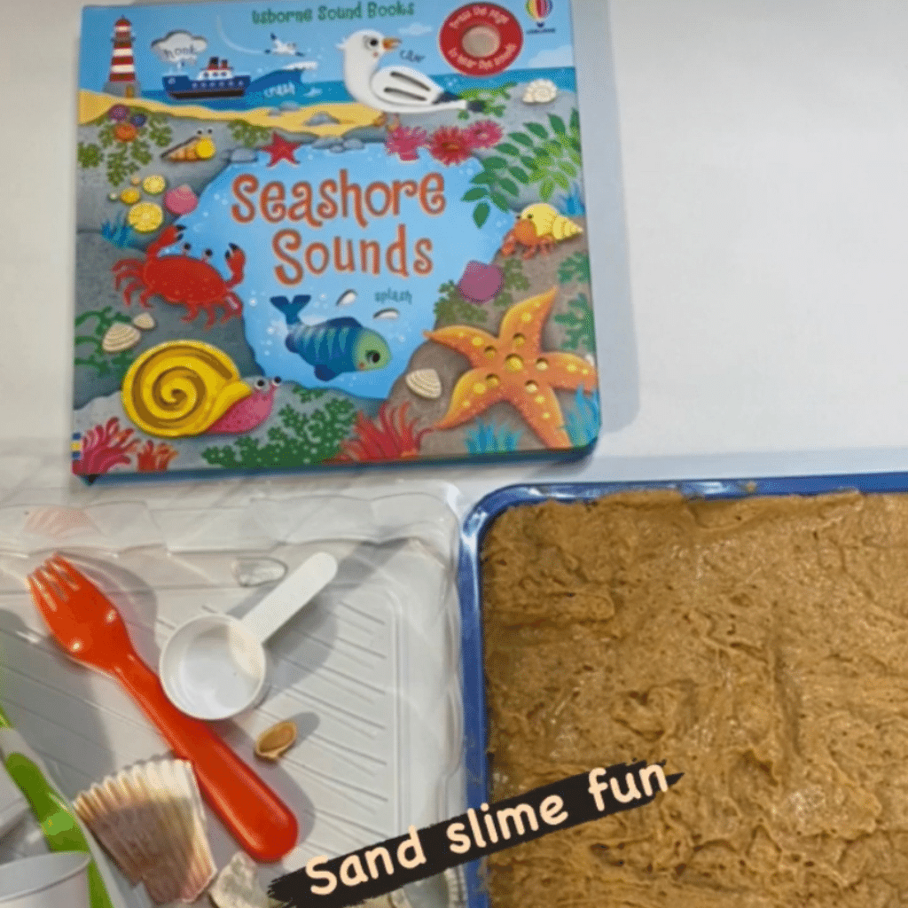 Beach Sand Slime; Sensory Play