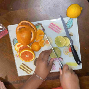 Slicing Fruit for Sensory Play